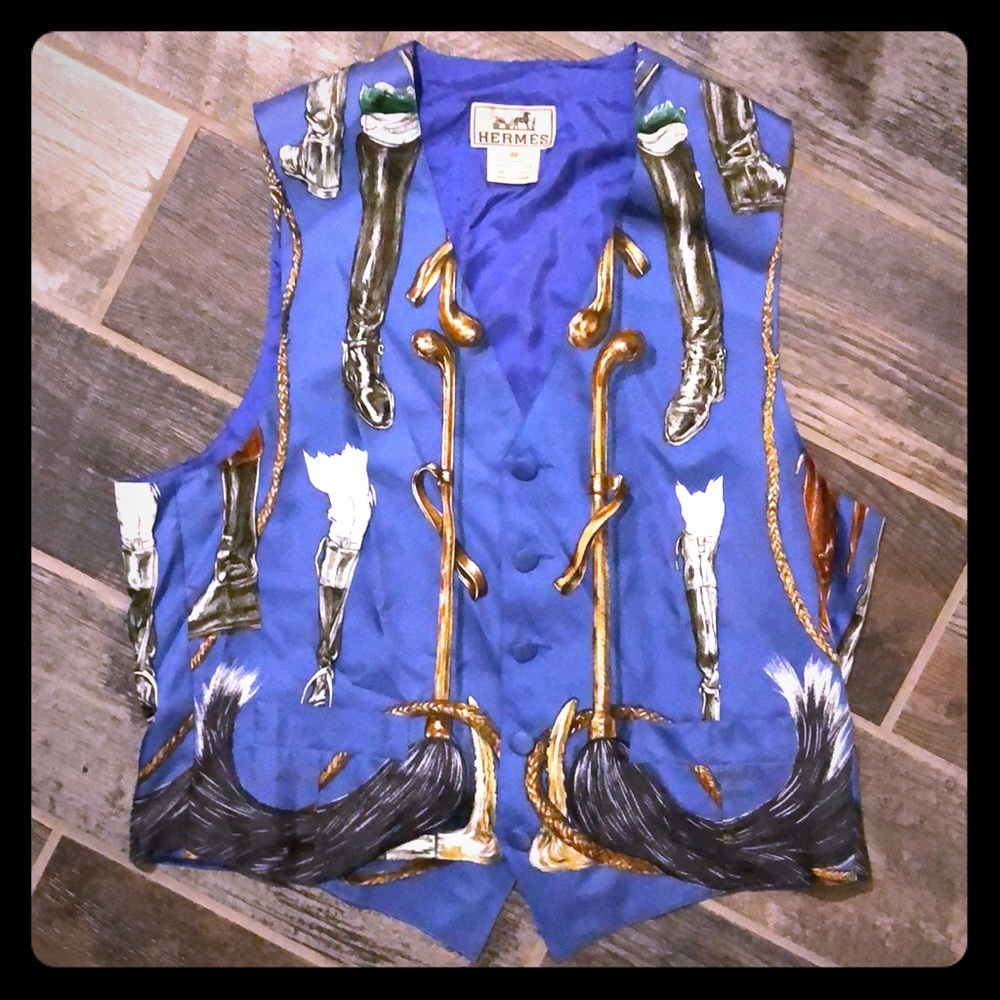 Authentic Hermes Silk Equestrian Vest